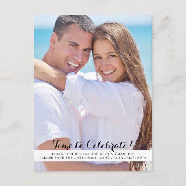 Zeit zum Feiern Save the Date der Postkarte (Vorderseite)