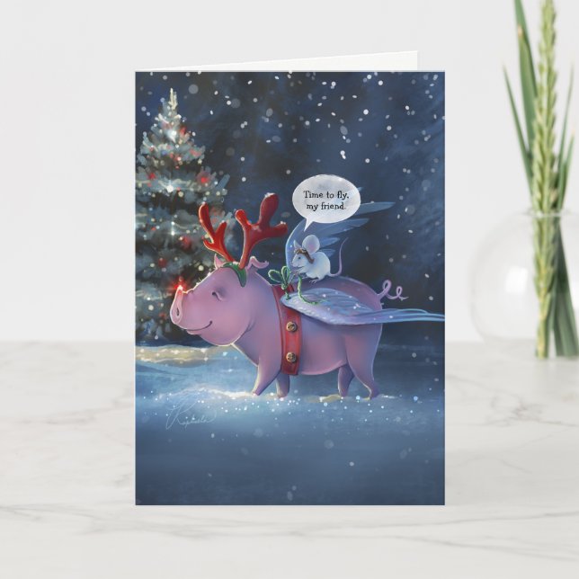 Zeit zum Fliegen Vintager Flüge Weihnachten (Vorderseite)