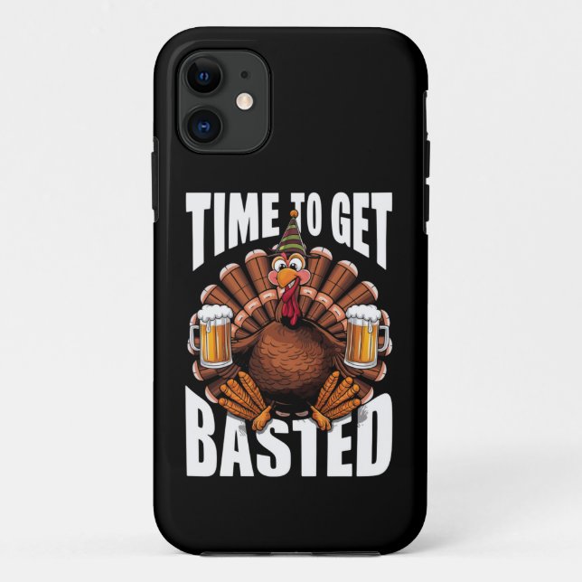 Zeit zum gebastelten Erntedank Türkei Bier Case-Mate iPhone Hülle (Rückseite)