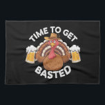 Zeit zum gebastelten lustigen Bierbrauer Erntedank Geschirrtuch<br><div class="desc">Zeit,  um gebastelte lustige Biere Erntedank Türkei Geschenk</div>