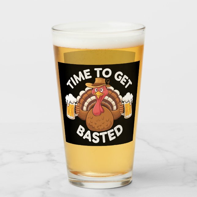 Zeit zum gebastelten lustigen Bierbrauer Erntedank Glas (Vorne (Gefüllt))