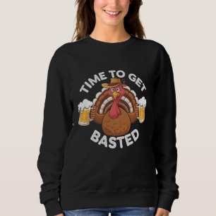 Zeit zum gebastelten lustigen Bierbrauer Erntedank Sweatshirt