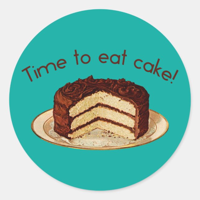 Zeit zum Kuchen Runder Aufkleber (Vorderseite)