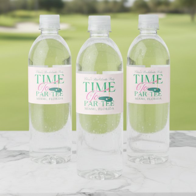 Zeit zum Par-Tee Golf Junggesellinnenabschied (Time to Par-Tee Golf Bachelorette Water Bottle Label)