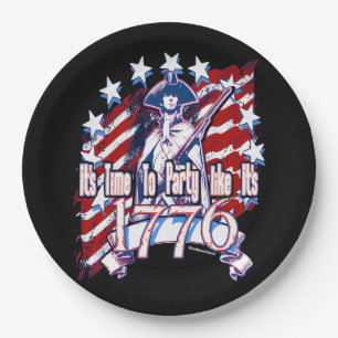 Zeit zum Party wie 1776 Pappteller