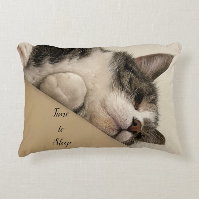Zeit zum Schlafen Katzenkissen Dekokissen (Vorderseite)