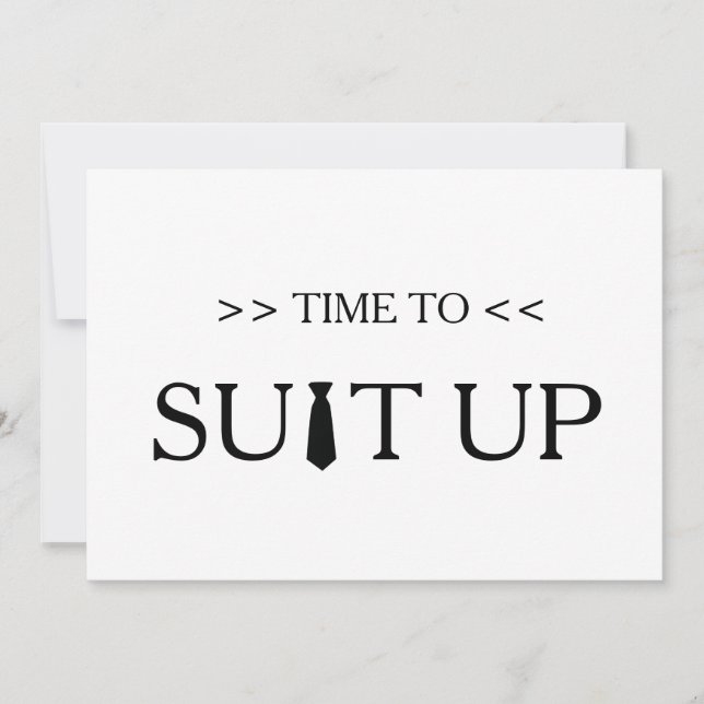 Zeit zum Suitup Weiß-Hintergrund Einladung (Vorderseite)