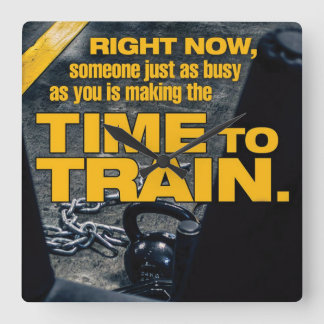 Zeit zum Training - Motivierend Training Quadratische Wanduhr