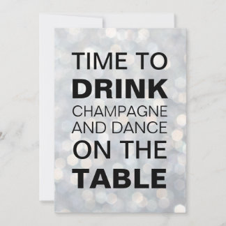 Zeit zum Trinken Champagner Silber Geburtstagseinl Einladung