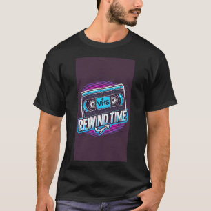 Zeit zurückspulen Retro-VHS-Grafik-T-Shirt – Vinta T-Shirt