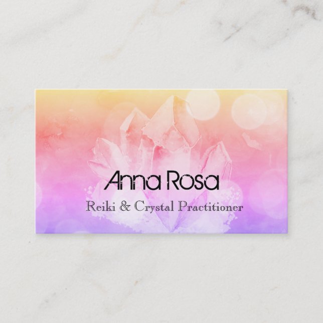 *~* Zeitalter-Heiler Reiki Kristallyoga Reiki Visitenkarte (Vorderseite)