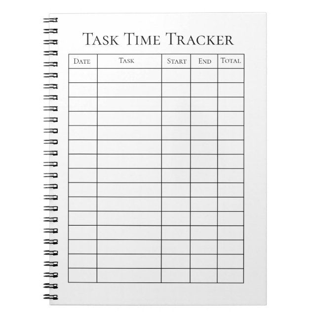 Zeitaufgaben-Tracker-Notizbuch Notizblock (Vorderseite)