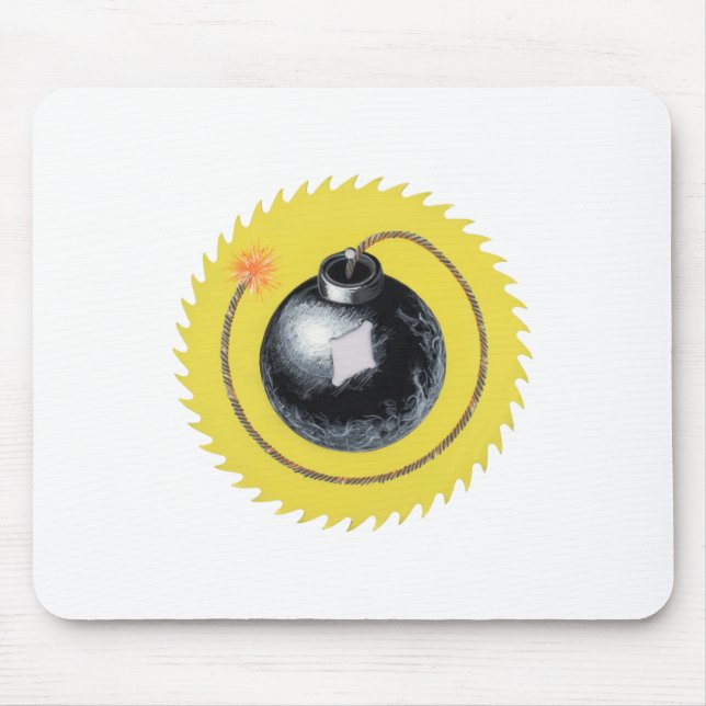 Zeitbombe-Brennsicherung Mousepad (Vorne)