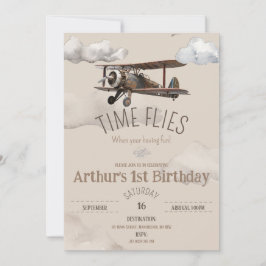 Zeitfliegen Flugzeug zum Geburtstag Einladung
