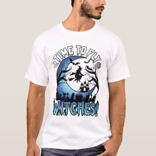 Zeitfliegende Hexen Halloween Fliegende Hexe Monds T-Shirt