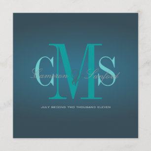 Zeitgemäß + klassisches/teal Blau Einladung