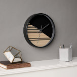 Zeitgemäße Blockstreifenmuster auf Imitaten aus Ho Uhr<br><div class="desc">Moderne schwarze Streifen auf einem hellbeigen, bunten Imitat aus Holz. Klassisches Retro-Chic, elegantes und dennoch einfaches Grunddesign für den künstlerischen Zuhause-Dekordesigner, beliebter angesagter Trendsetter und kluger Motivliebhaber aus dem Mittelalter. Erhältlich auf originalen, klassischen, unterhaltsamen & trendigen Innen-Akzenten & Accessoires, um Ihr Master- oder Kinderzimmer, Kinderzimmer, Uni-Studentenheim, Esszimmer, Wohn- oder Familienzimmer,...</div>