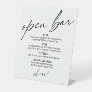 Zeitgemäße Handschrift-Typografie Offene Bar-Menük Sockelschild