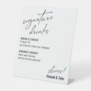 Zeitgemäße handschriftliche Signature-Drinks Sockelschild