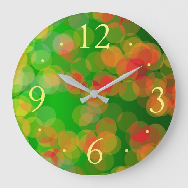 Zeitgemäße, helle Herbstfarben Küchenuhren Große Wanduhr (Vorderseite)