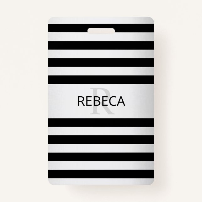 Zeitgemäße Imitate Silver Ombre Stripes & Black Ausweis (Vorderseite)
