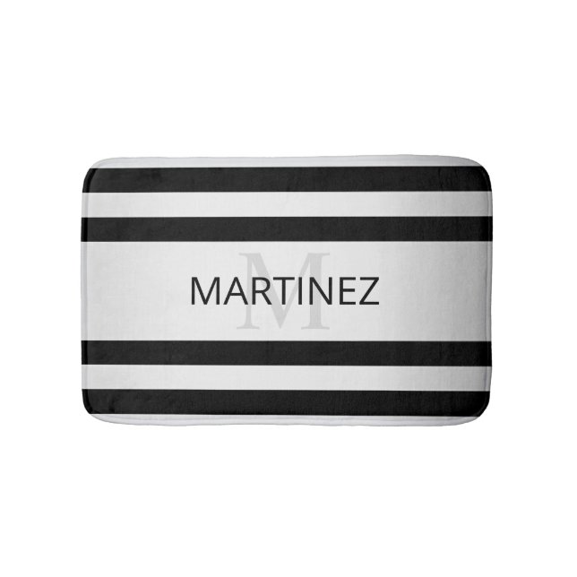 Zeitgemäße Imitate Silver Ombre Stripes & Black Badematte (Vorderseite)