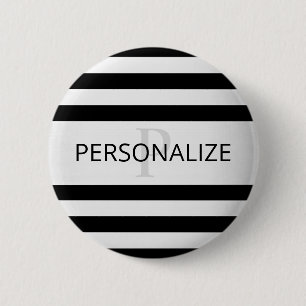 Zeitgemäße Imitate Silver Ombre Stripes & Black Button