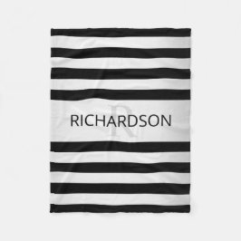 Zeitgemäße Imitate Silver Ombre Stripes & Black Fleecedecke