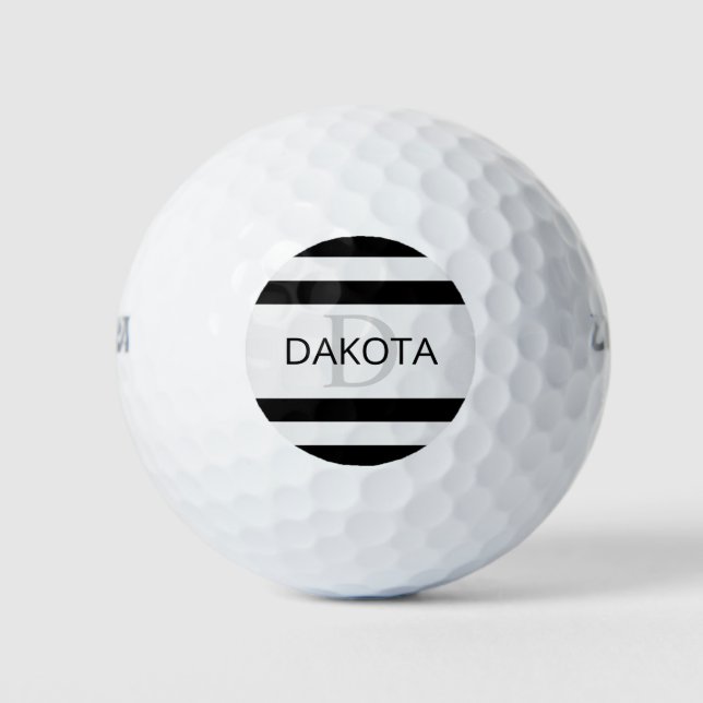 Zeitgemäße Imitate Silver Ombre Stripes & Black Golfball (Vorderseite)