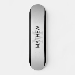 Zeitgemäße Imitate Silver Ombre Stripes & Black Skateboard