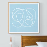 Zeitgemäße Minimalistische Abstrakte Linie Pastel  Poster<br><div class="desc">Zeitgenössische Minimalistische Abstrakte Linie Zeichne Light Pastel Blue Poster</div>