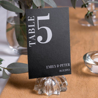 Zeitgemäße Minimalistische WEDD-Tischnummer Dankeskarte