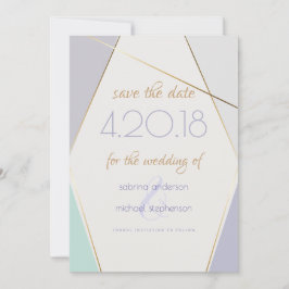 Zeitgemäße moderne geometrische Streifen Mini-Viol Save The Date