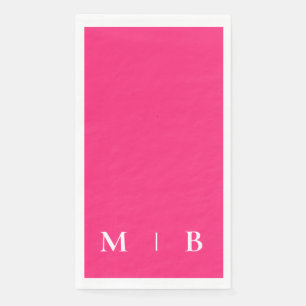 Zeitgemäße Monogramm Rosa und Weiß Serviette