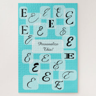 Zeitgemäße Monogramme anpassbar: "E" Aqua