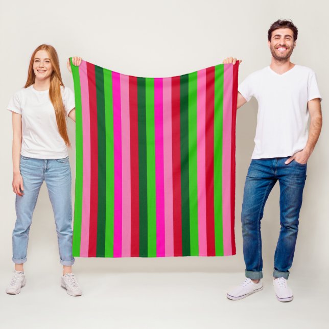 Zeitgemäße Weihnachtsstreifen  Fleecedecke (Beispiel)