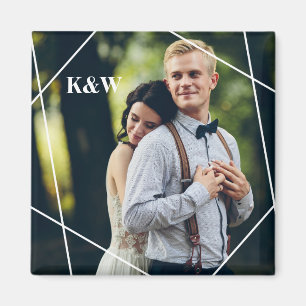 Zeitgemäßes Monogramm-Foto Magnet