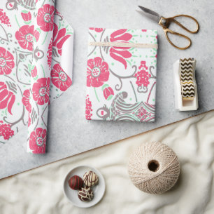 Zeitgemäßes Papier für Blumendesign Geschenkpapier