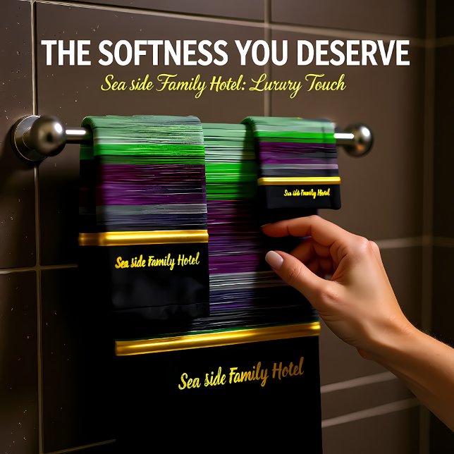 Zeitgenössisch abstrakt in grün lila grau badhandtuch set (Von Creator hochgeladen)