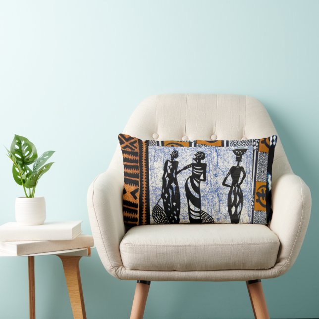Zeitgenössisch: Afrikanisches Design Lendenkissen (Stuhl )