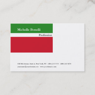 Zeitgenössisch grünes Rot Minimalistisch Visitenkarte