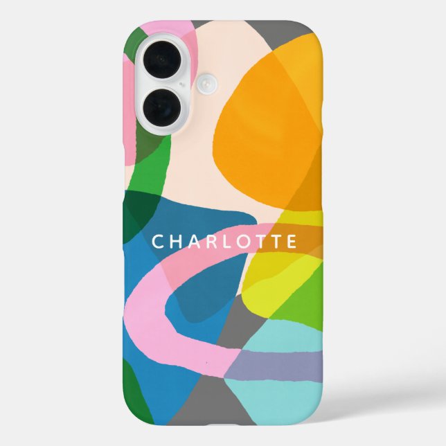 Zeitgenössische Abstrakte Kunstformen Name iPhone 16 Hülle (Rückseite)