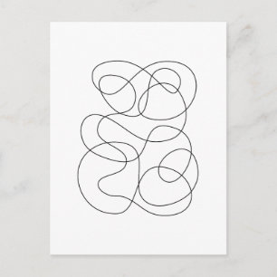 Zeitgenössische Abstrakte Linie, die Schwarz und W Postkarte