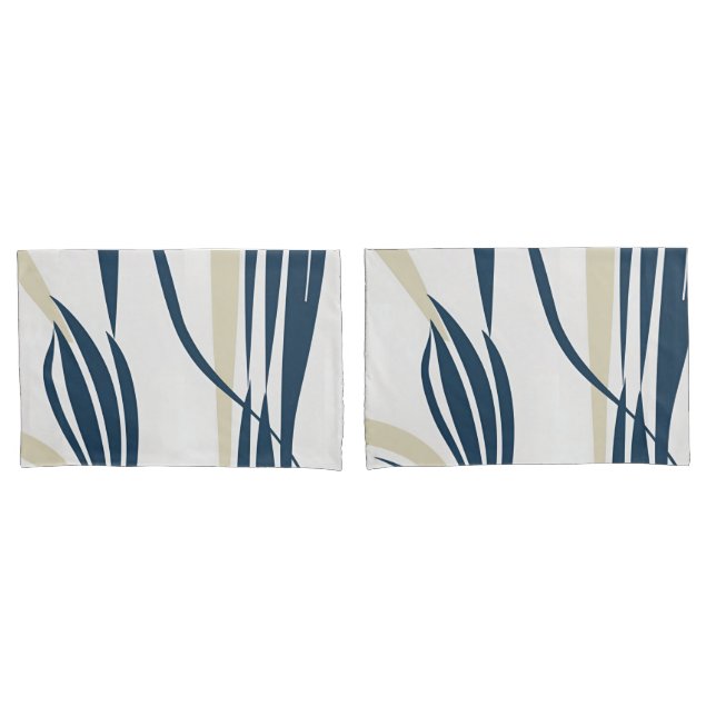 Zeitgenössische Abstrakte Marine & Beige - stilvol Kissenbezug (Vorderseite-Set)