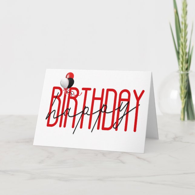 zeitgenössische alles Gute zum Geburtstagballone Karte (Vorderseite)