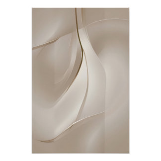Zeitgenössische Beige Abstrakte Kunst Poster