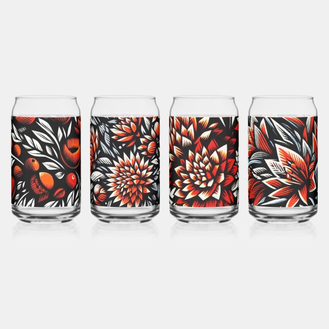 Zeitgenössische Blume Art Dosenglas (Vorderseite)