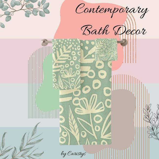 Zeitgenössische Blume Badhandtuch Set (Von Creator hochgeladen)