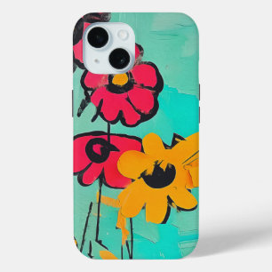 Zeitgenössische Blumenbemalung Case-Mate iPhone Hülle