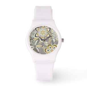 Zeitgenössische Blumenmuster Armbanduhr